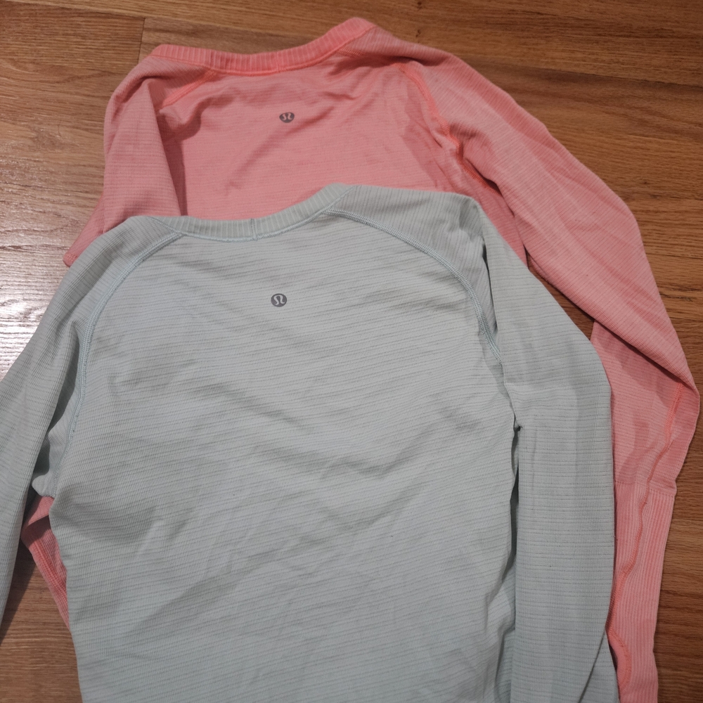 lululemon  Long Sleeve Tees - Coral and Mint
